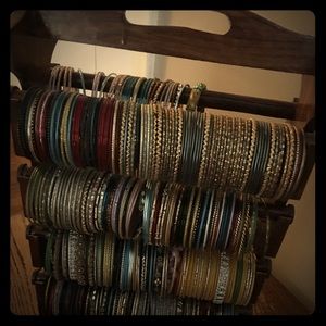 Assortment of bangles with stand